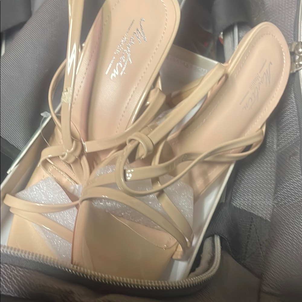 Mostrin Cream Heels with Modern Slip-On Design